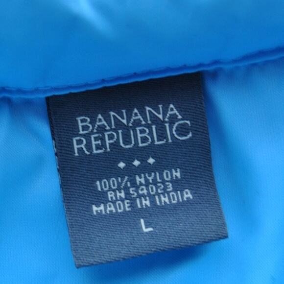 Banana Republic Large Blue Raincoat w/ Hide Away Hood - Picture 6 of 7